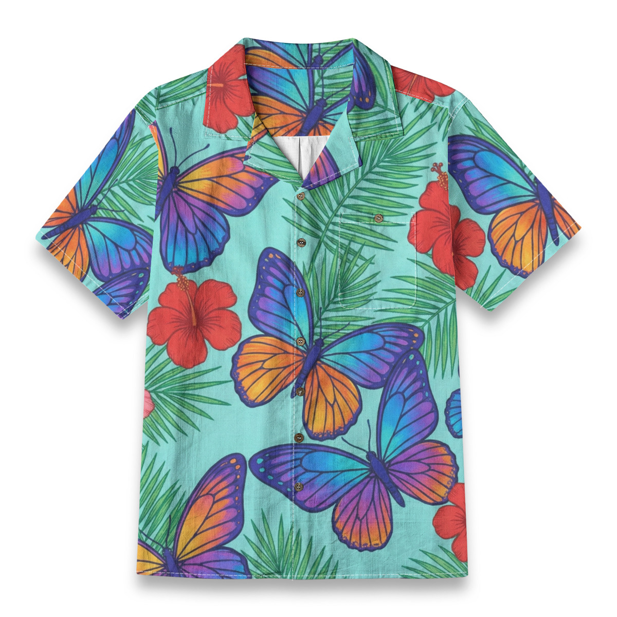 CAD File Market Tropical Butterfly Floral Shirt – Insects Aloha Shirt - Summer Edit