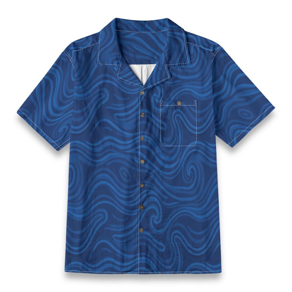 CAD File Market Ocean Line Currents Deep Blue Coastal Resort Shirt - Sunset Edition product image 1