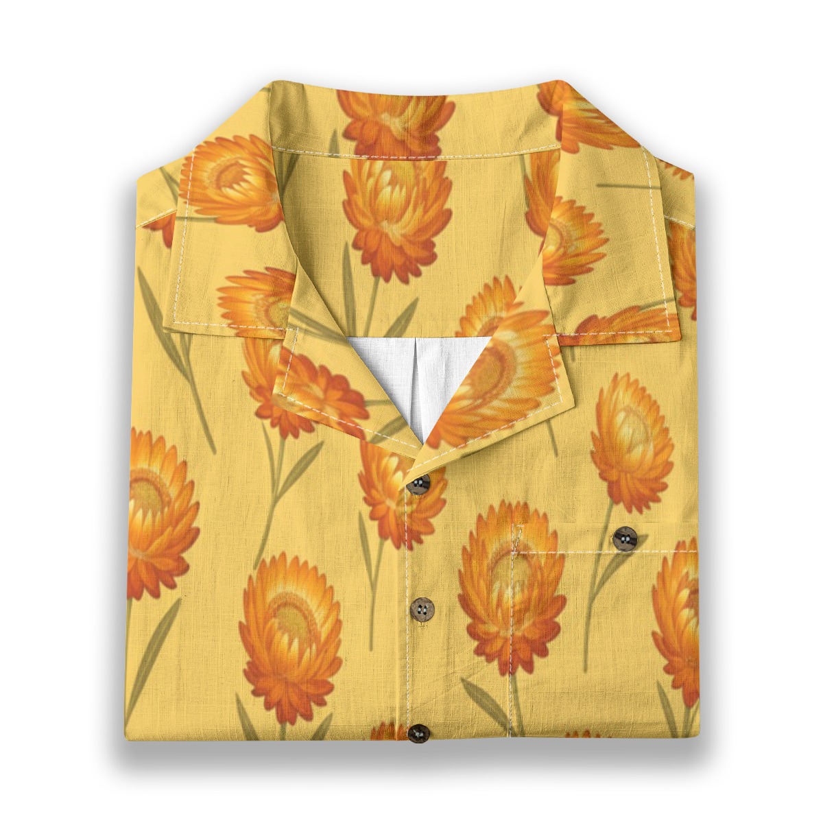 309833-3f5f030f-6fae-4e32-b2b7-312d532a62bf.jpeg CAD File Market Xerochrysum Golden Bloom Bright Floral Island Shirt - Gallery Drop product image 6