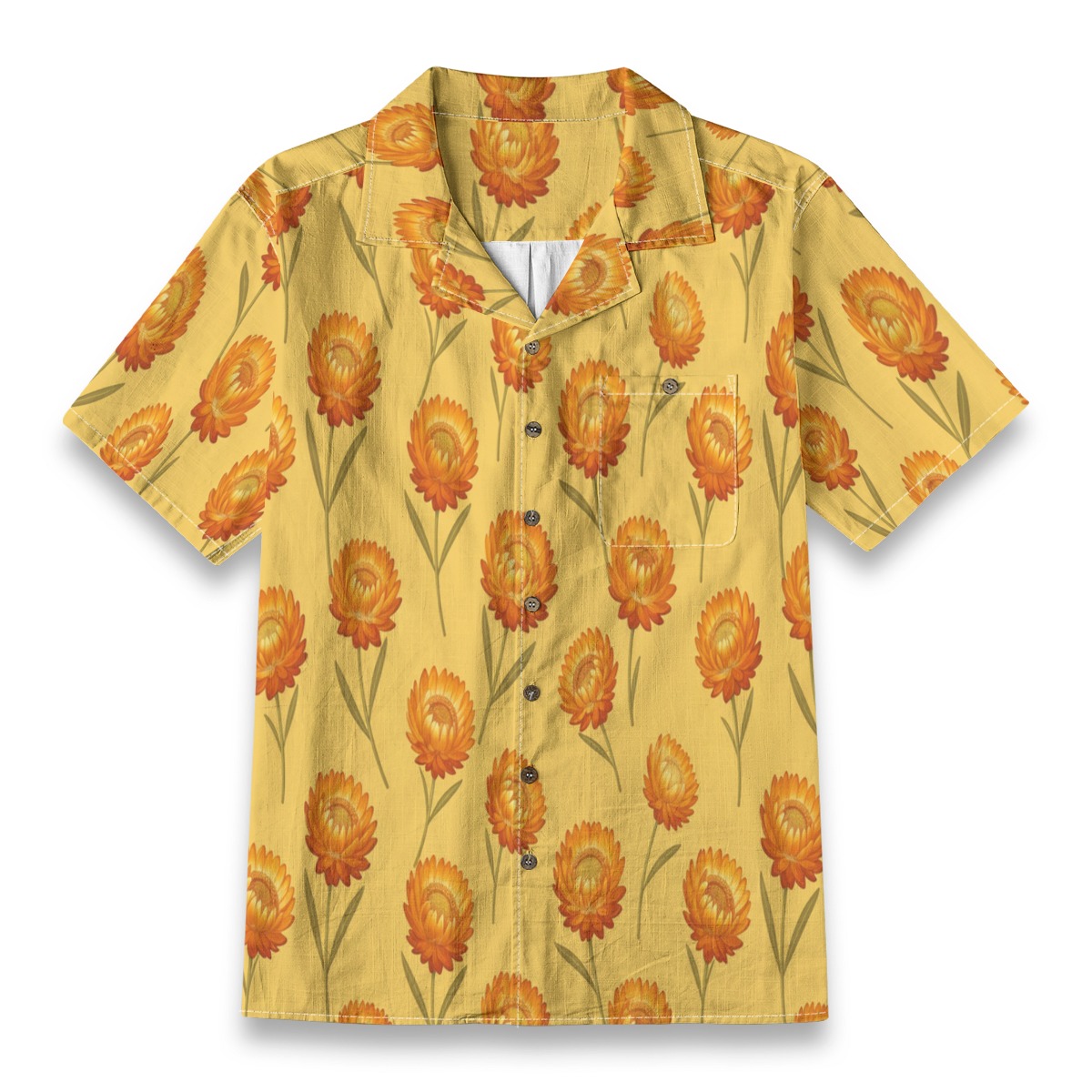 CAD File Market Xerochrysum Golden Bloom Bright Floral Island Shirt - Gallery Drop