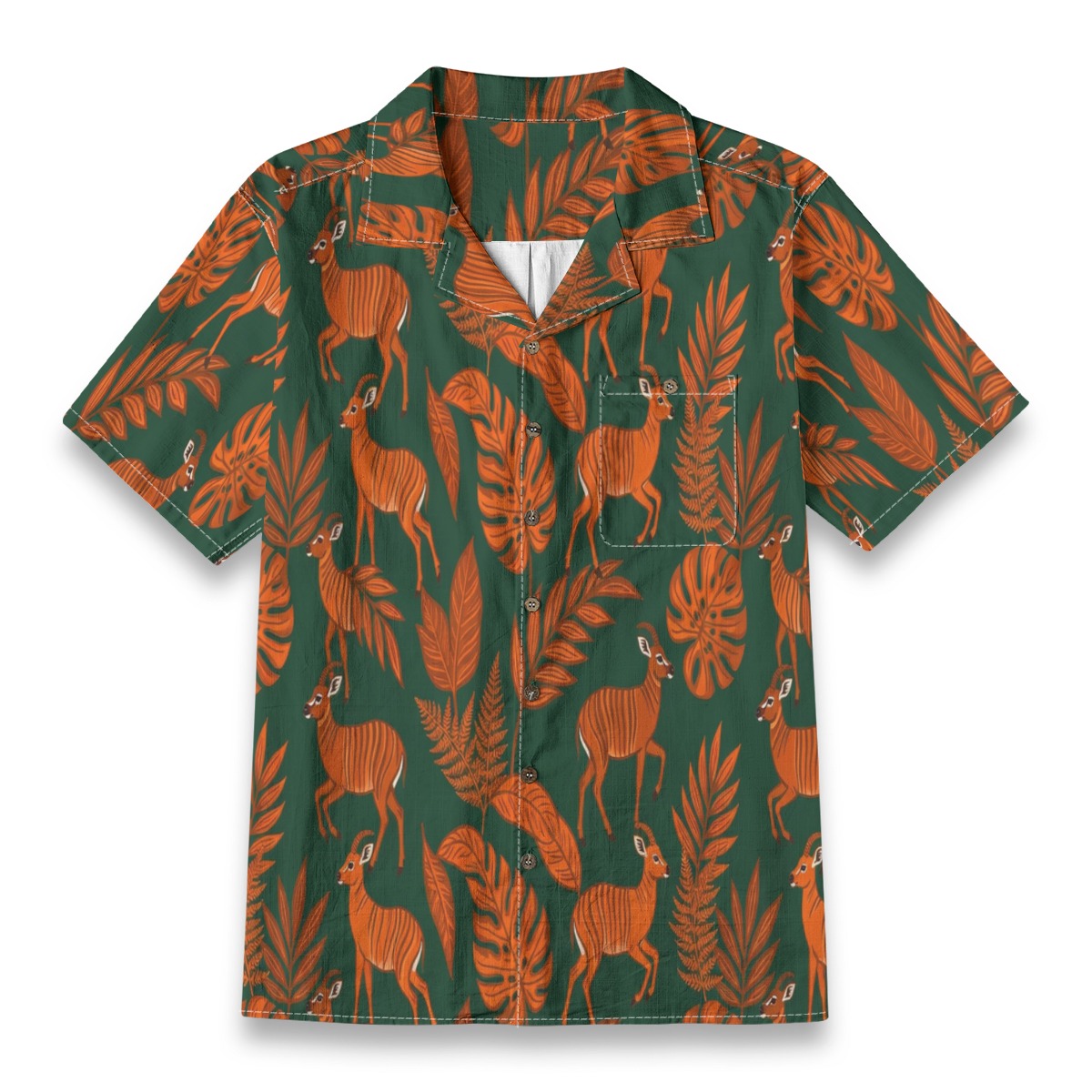 CAD File Market Bongo Striped Jungle Deep Green Tropical Shirt - Weekend Edition