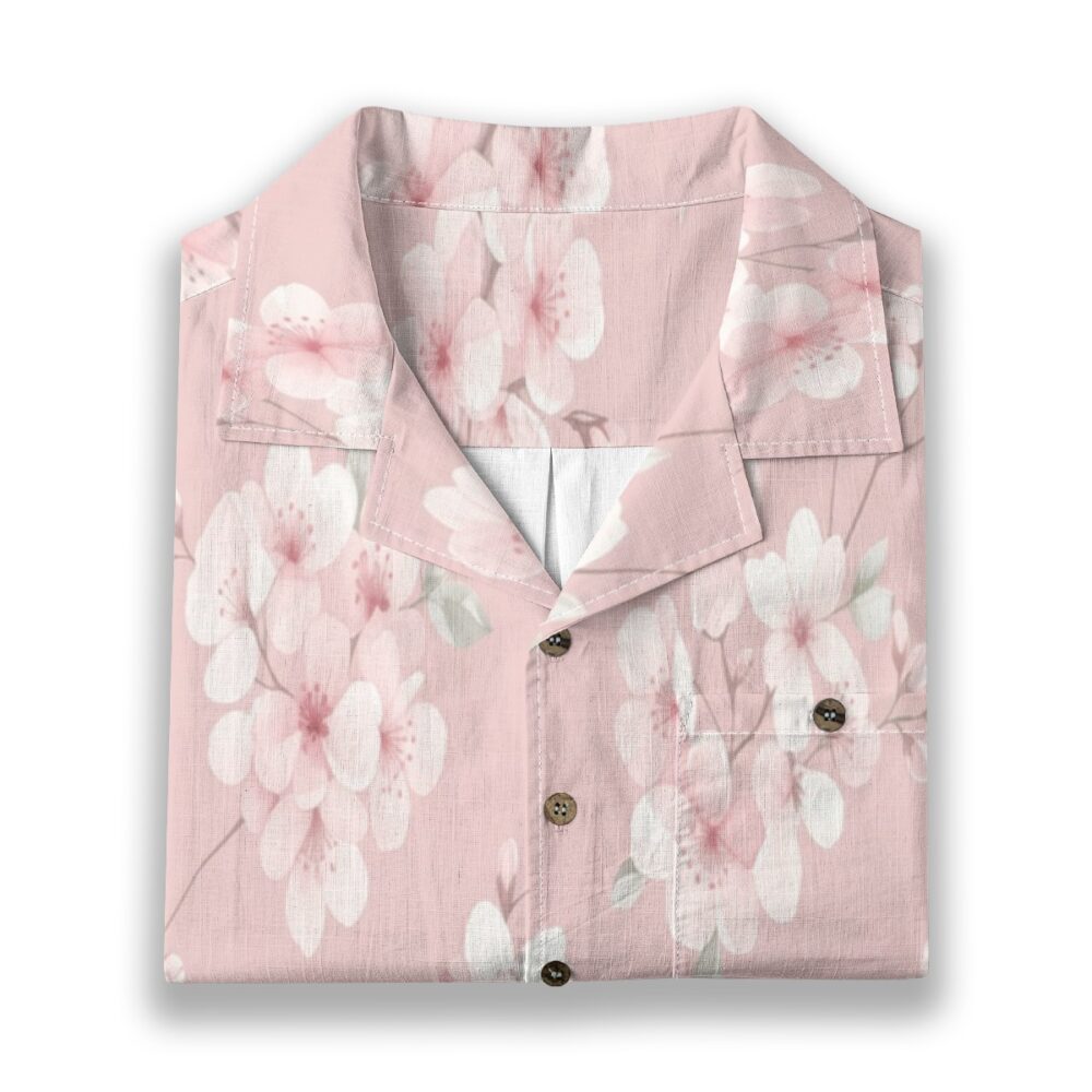 CAD File Market Soft Cherry Blossom Pink Floral Aloha Shirt - Resort Cut product image 6