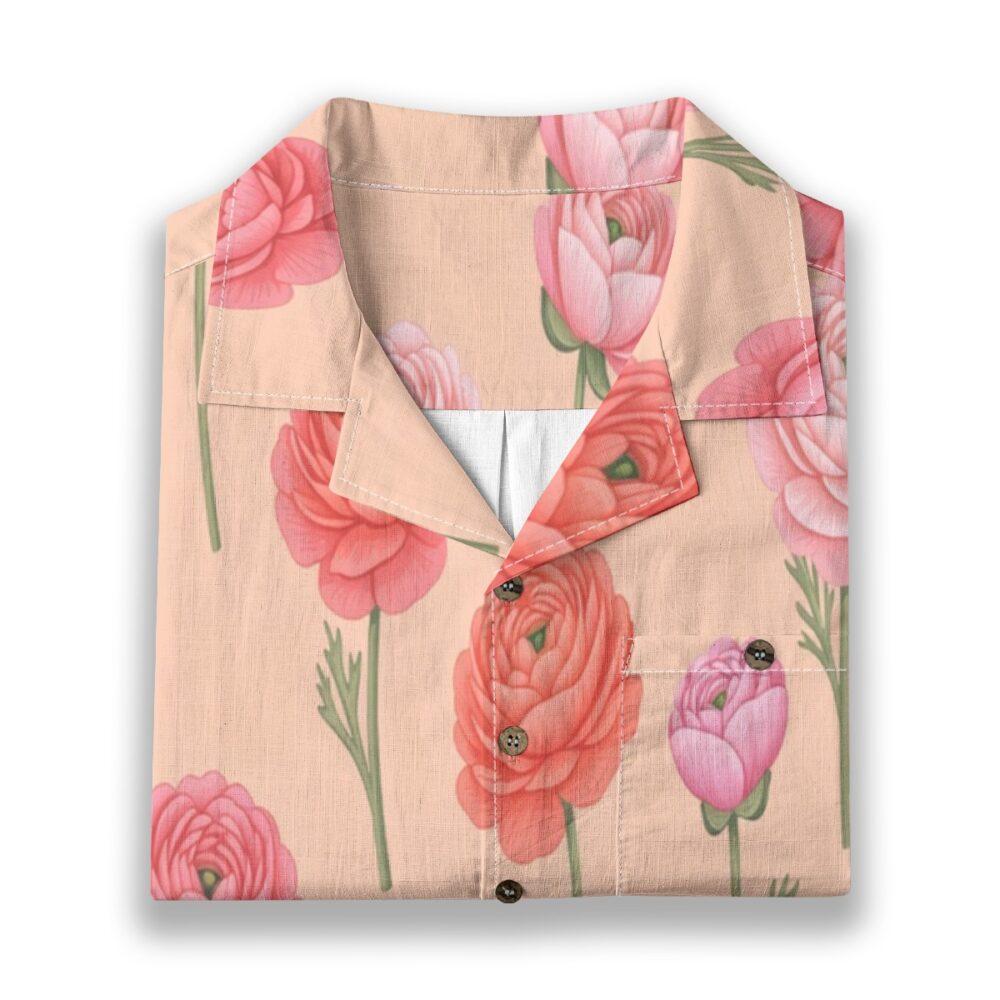 CAD File Market Ranunculus Soft Bloom Floral Tropical Aloha Shirt - Sunset Edition product image 6