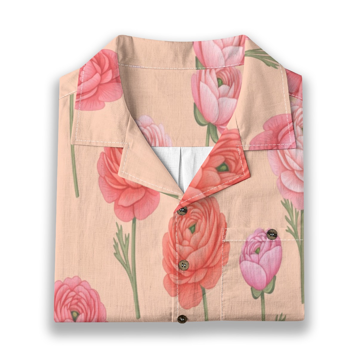 309833-91e5711b-e258-4562-a195-4ca698ad2aac.jpeg CAD File Market Ranunculus Soft Bloom Floral Tropical Aloha Shirt - Sunset Edition product image 6