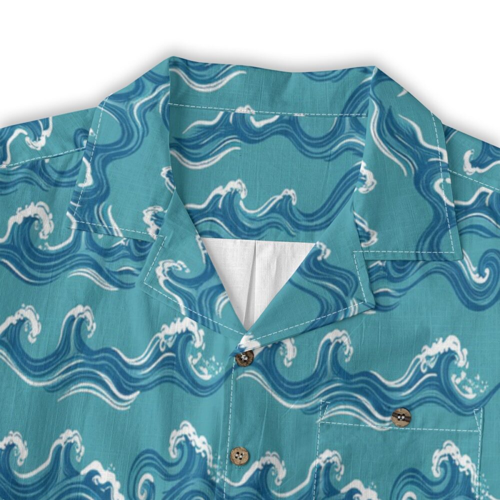 CAD File Market Tidal Flow Patterns Teal Ocean Resort Shirt - Coastal Select product image 3
