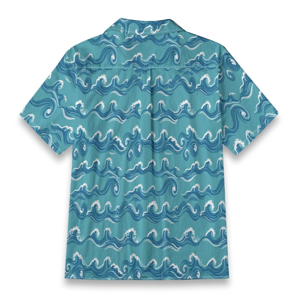 CAD File Market Tidal Flow Patterns Teal Ocean Resort Shirt - Coastal Select product image 2