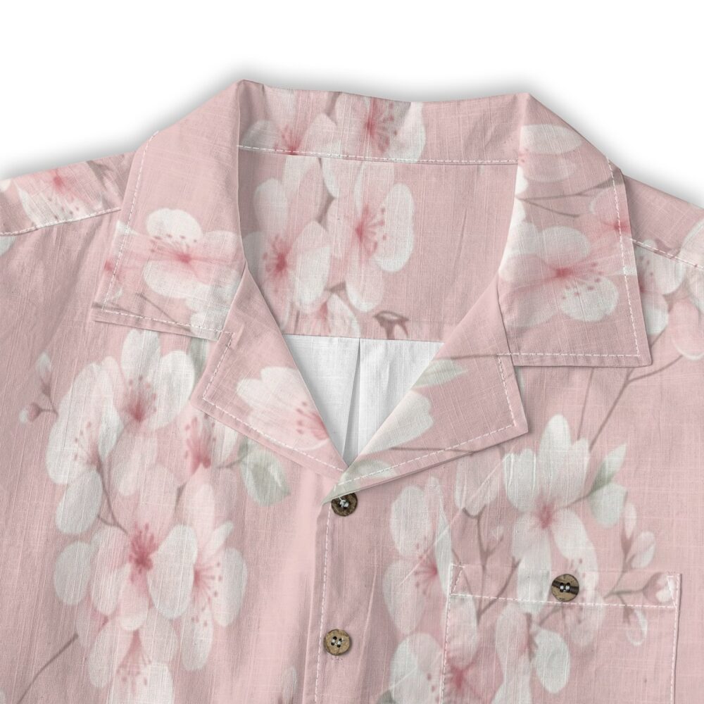 CAD File Market Soft Cherry Blossom Pink Floral Aloha Shirt - Resort Cut product image 3