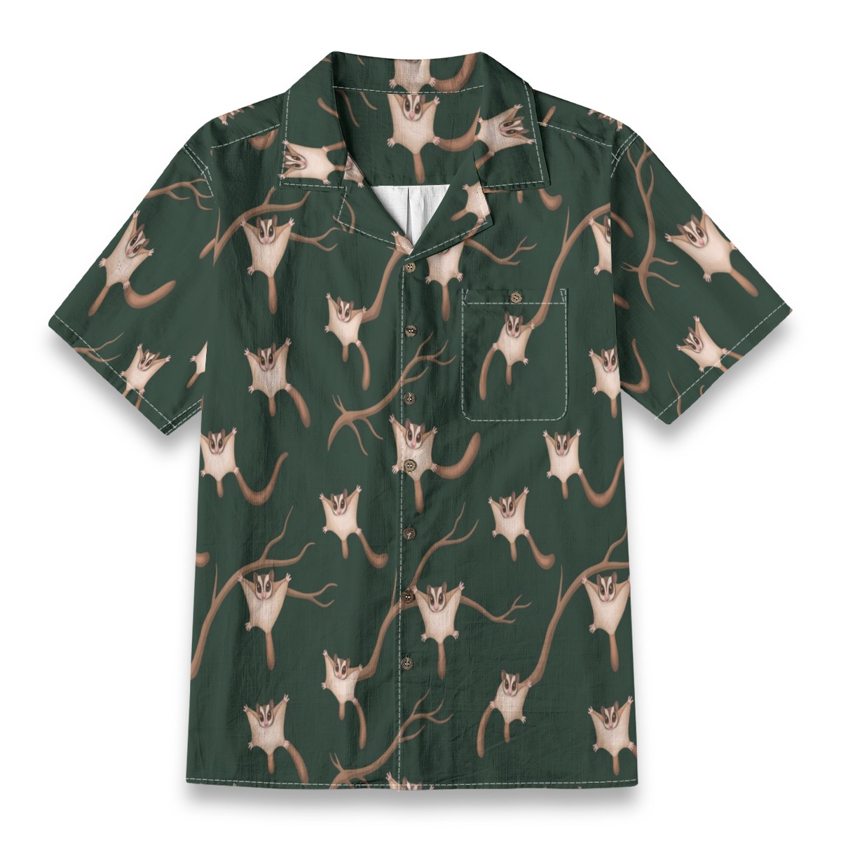 CAD File Market Sugar Glider Forest Glide Tropical Aloha Shirt - Resort Cut