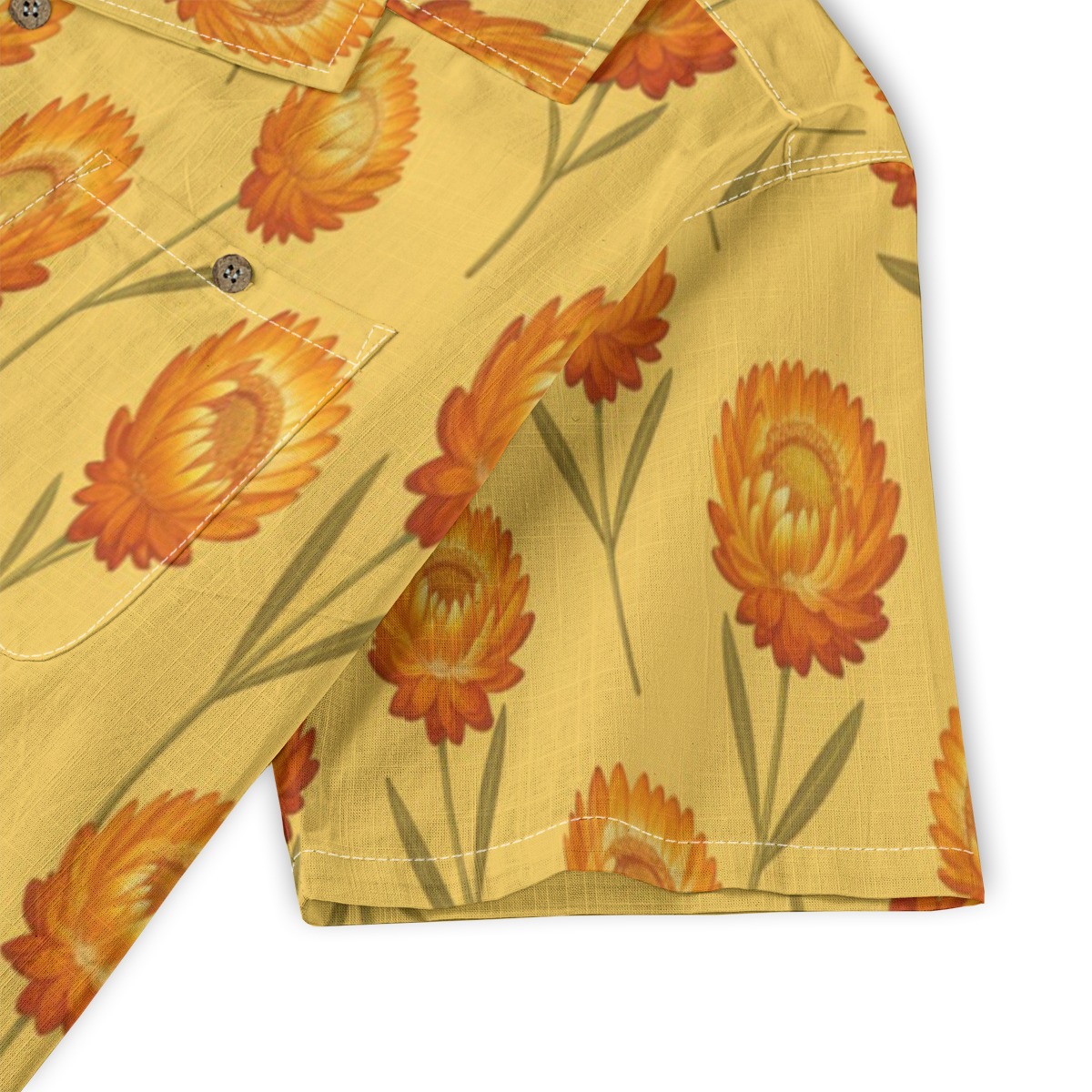 309833-f55aaafd-85d4-4f8f-ba65-1e4df2c51980.jpeg CAD File Market Xerochrysum Golden Bloom Bright Floral Island Shirt - Gallery Drop product image 5
