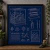 Terrarium Vivarium Blueprint Framed Print product image