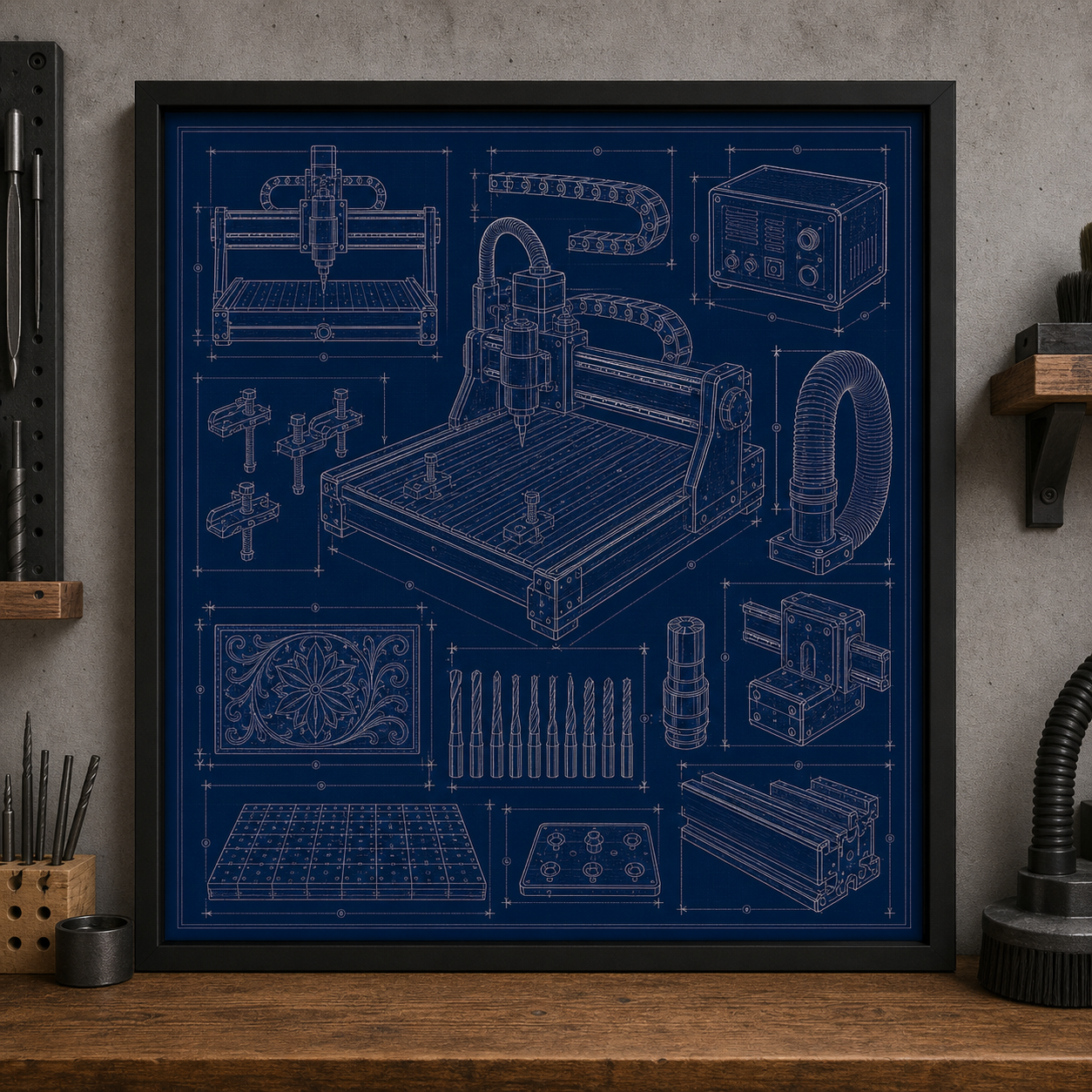 CNC Router Workshop blueprint print