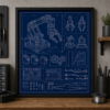 Robotics Arm Workbench Blueprint Framed Print product image