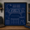 Puzzle Table Blueprint Framed Print product image