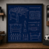 Foosball Table Blueprint Framed Print product image