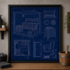 Home Sauna Room Blueprint Framed Print product image